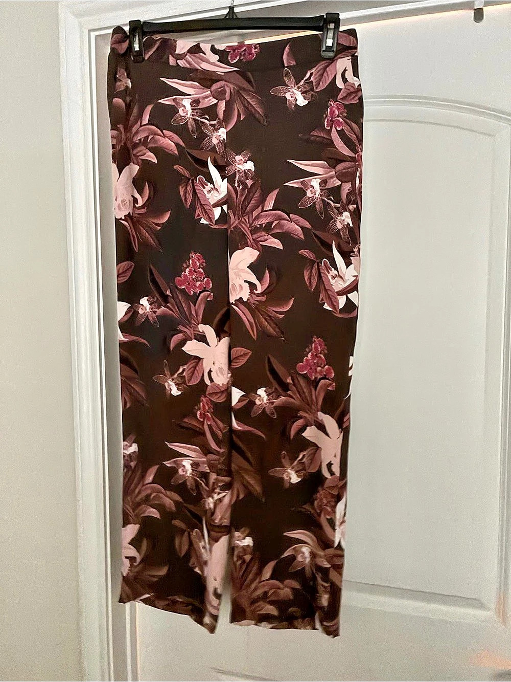 Chico Floral Pull-On Wide Leg Pants Size Medium